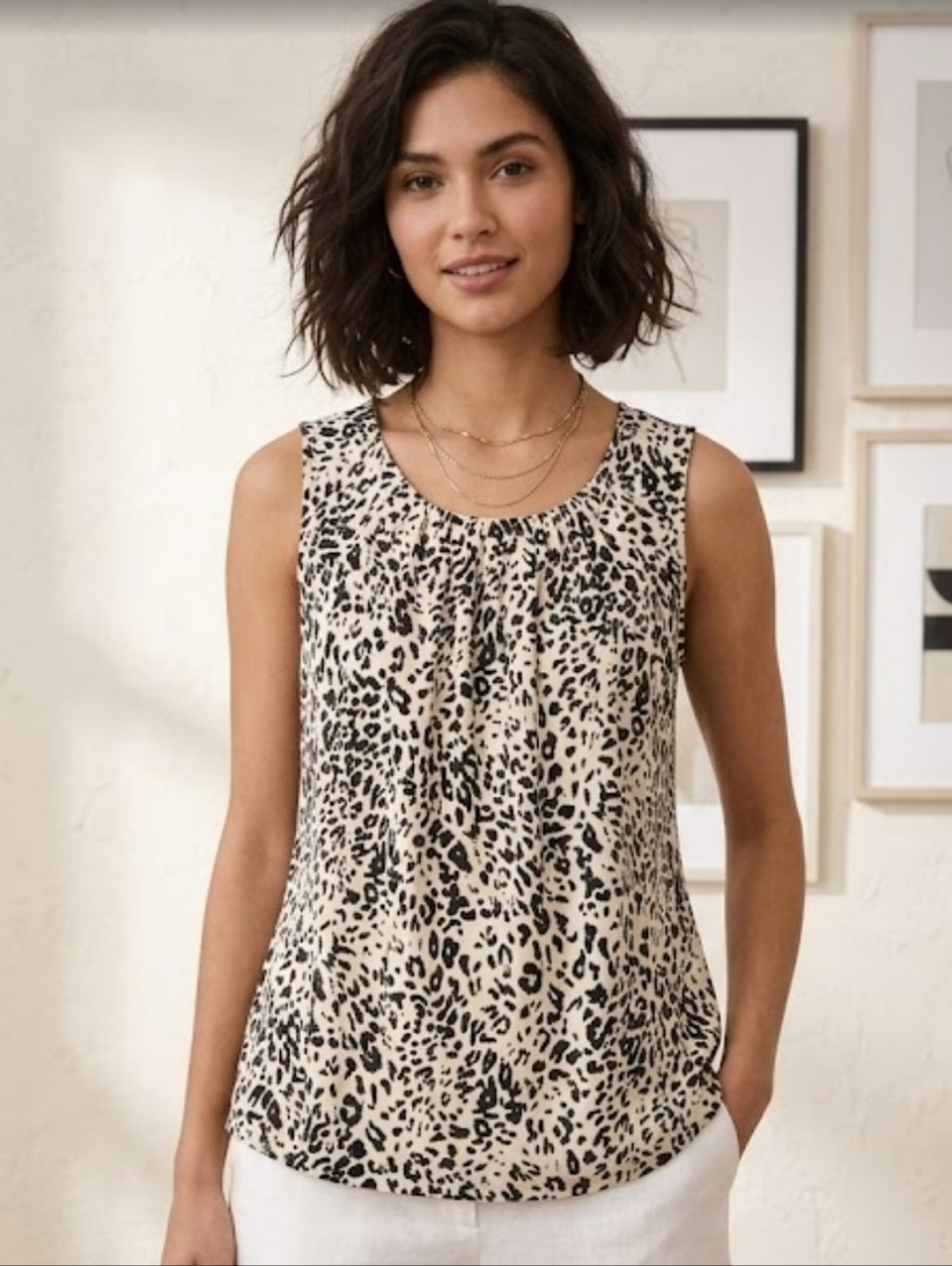 Chico's Leopard Print‎ Camisole Size Large